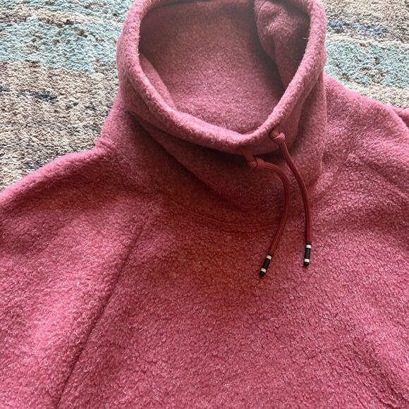 Women's Nike Sportswear Red White Heathered Fleece Pullover Sweatshirt Jacket L - Picture 5 of 5